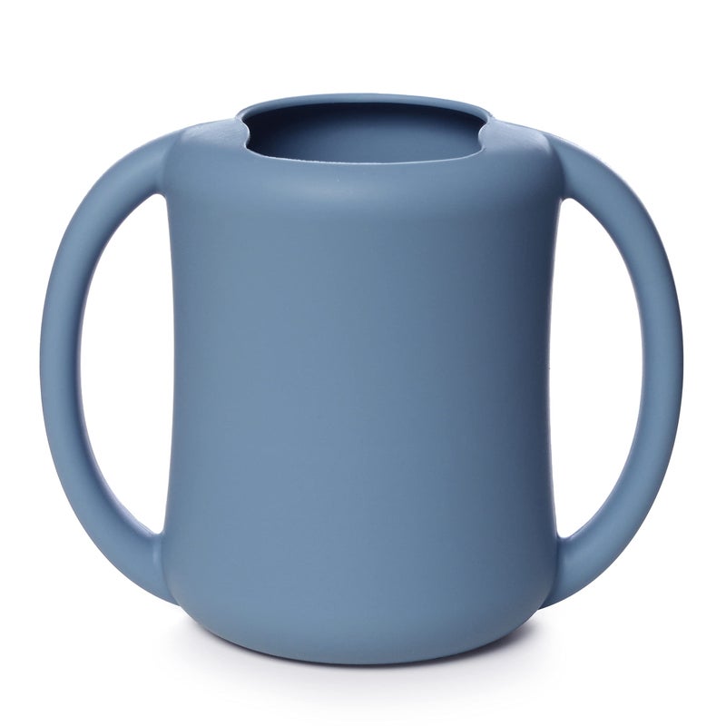 PrimaStella Silicone Baby & Toddler Training Cup with Handles (Slate Blue) - Image 1