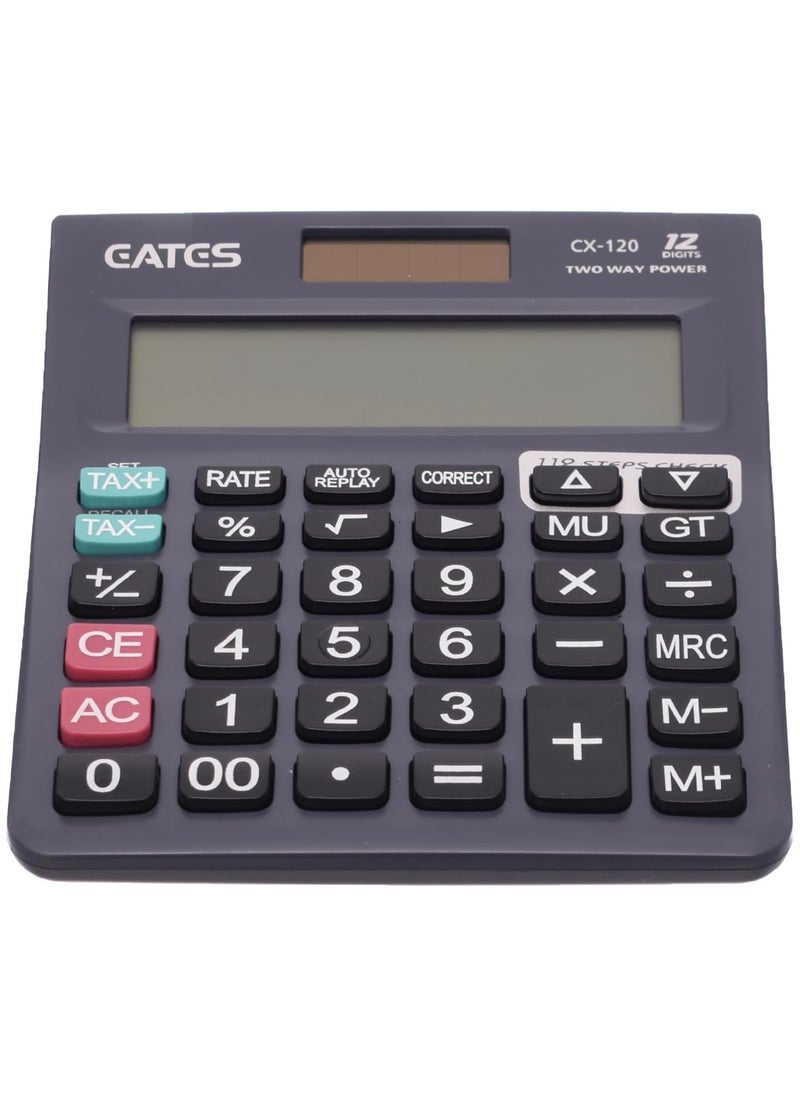 EATES Original* CX-120 Electronic Calculator 12 Digits with Dual Power and Check & Correct Function  - Image 1