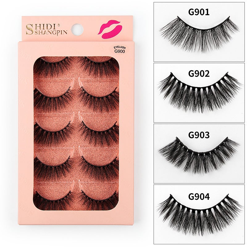 SHIDISHANGPIN 3D Mink Eyelashes, Natural Dense Style, 5 Pairs - Image 1