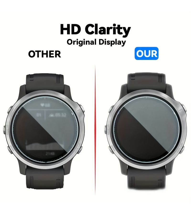 4 Pack Tempered Glass Screen Protector Film For Fenix 7S Fenix 7S Pro HD Transparent Scratch Resistant Anti Fingerprint 9H Hardness Compatible Smartwatch Accessories Men Women - Image 4