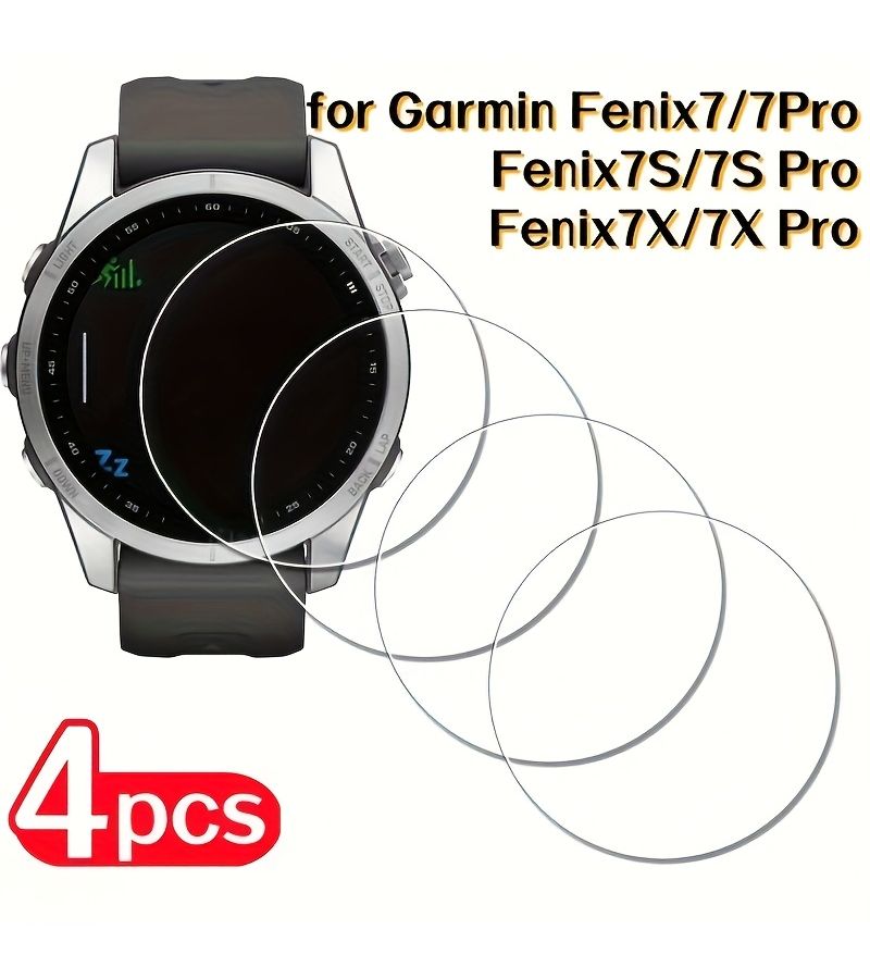 4 Pack Tempered Glass Screen Protector Film For Fenix 7S Fenix 7S Pro HD Transparent Scratch Resistant Anti Fingerprint 9H Hardness Compatible Smartwatch Accessories Men Women - Image 2