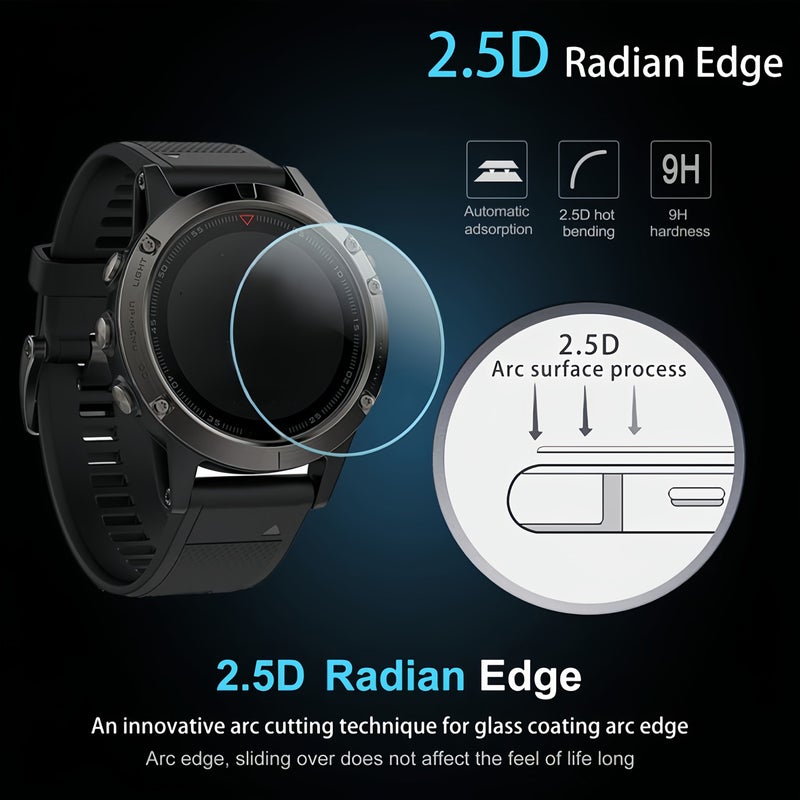 4 Pack Tempered Glass Screen Protector Film For Fenix 7S Fenix 7S Pro HD Transparent Scratch Resistant Anti Fingerprint 9H Hardness Compatible Smartwatch Accessories Men Women - Image 5