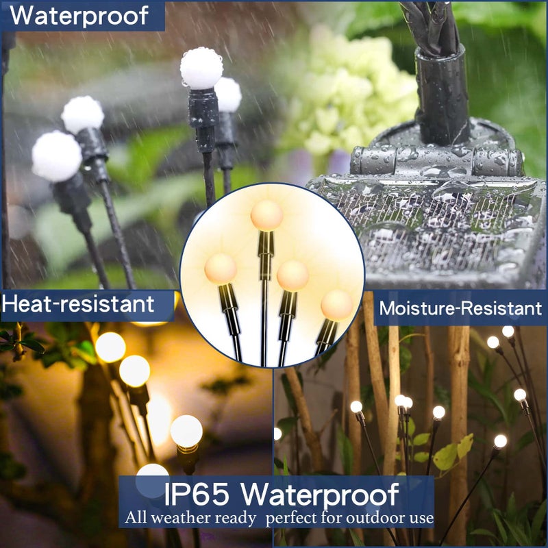 TONULAX Solar Garden Lights - New Upgraded Solar Swaying Light, Sway by Wind, Solar Outdoor Lights, Yard Patio Pathway Decoration, High Flexibility Iron Wire & Heavy Bulb Base, Warm White(2 Pack) - Image 5