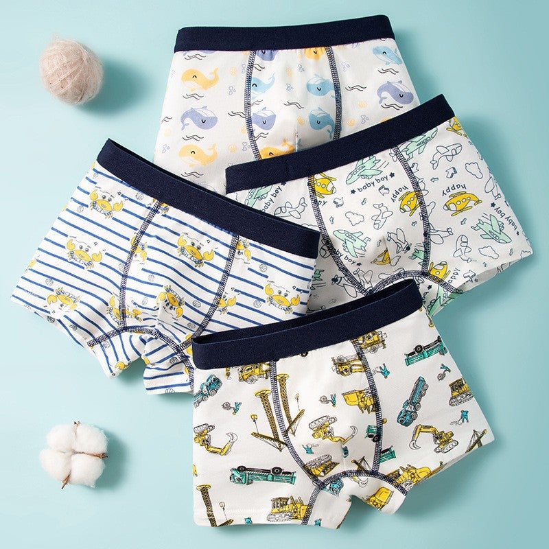 Summer Cotton Boys Boxer Briefs 1025 crab combination