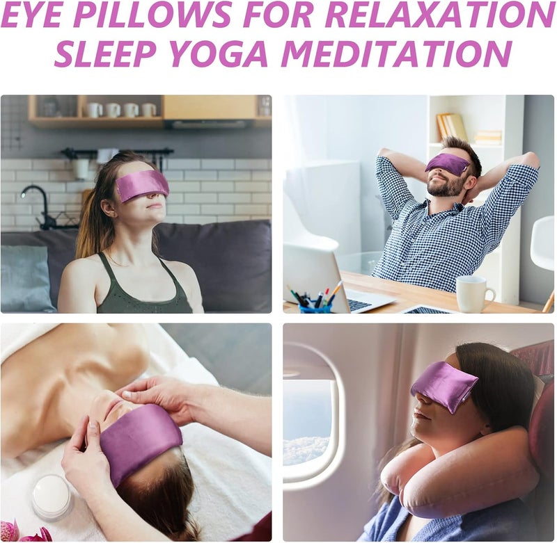 RelaxCoo Lavender Eye Pillows - Silk & Velvet, Pack of 2 for Relaxation, Yoga, and Headache Relief - Image 5