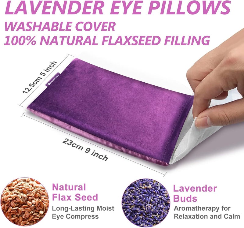 RelaxCoo Lavender Eye Pillows - Silk & Velvet, Pack of 2 for Relaxation, Yoga, and Headache Relief - Image 3