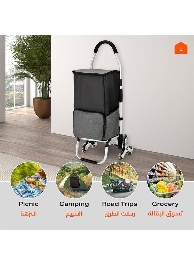 DAREU 55L Foldable Picnic Trolley Bag – Insulated Waterproof Rolling Grocery Cart with EVA Wheels & Aluminum Frame, Stair-Climbing, Travel & Outdoor Use - Image 5