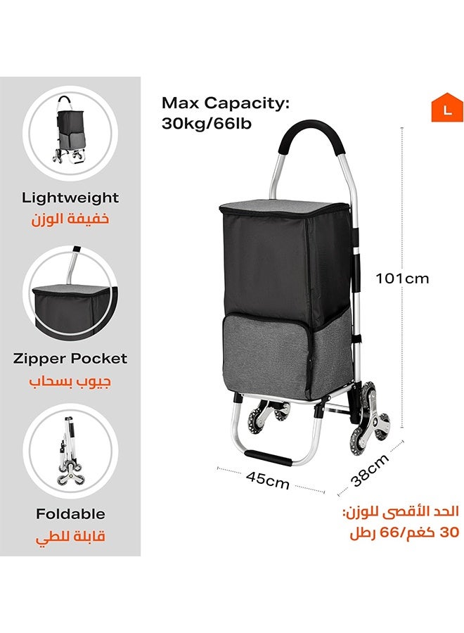 DAREU 55L Foldable Picnic Trolley Bag – Insulated Waterproof Rolling Grocery Cart with EVA Wheels & Aluminum Frame, Stair-Climbing, Travel & Outdoor Use - Image 2