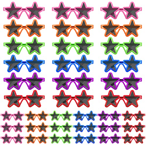 Konohan 36 Pairs Kids Star Sunglasses Party Favors Bulk Summer Beach Neon Sunglasses Party Favor Star Shaped Glasses Retro Style for Summer Beach Pool Birthday Goody Bag Stuffers - Image 1