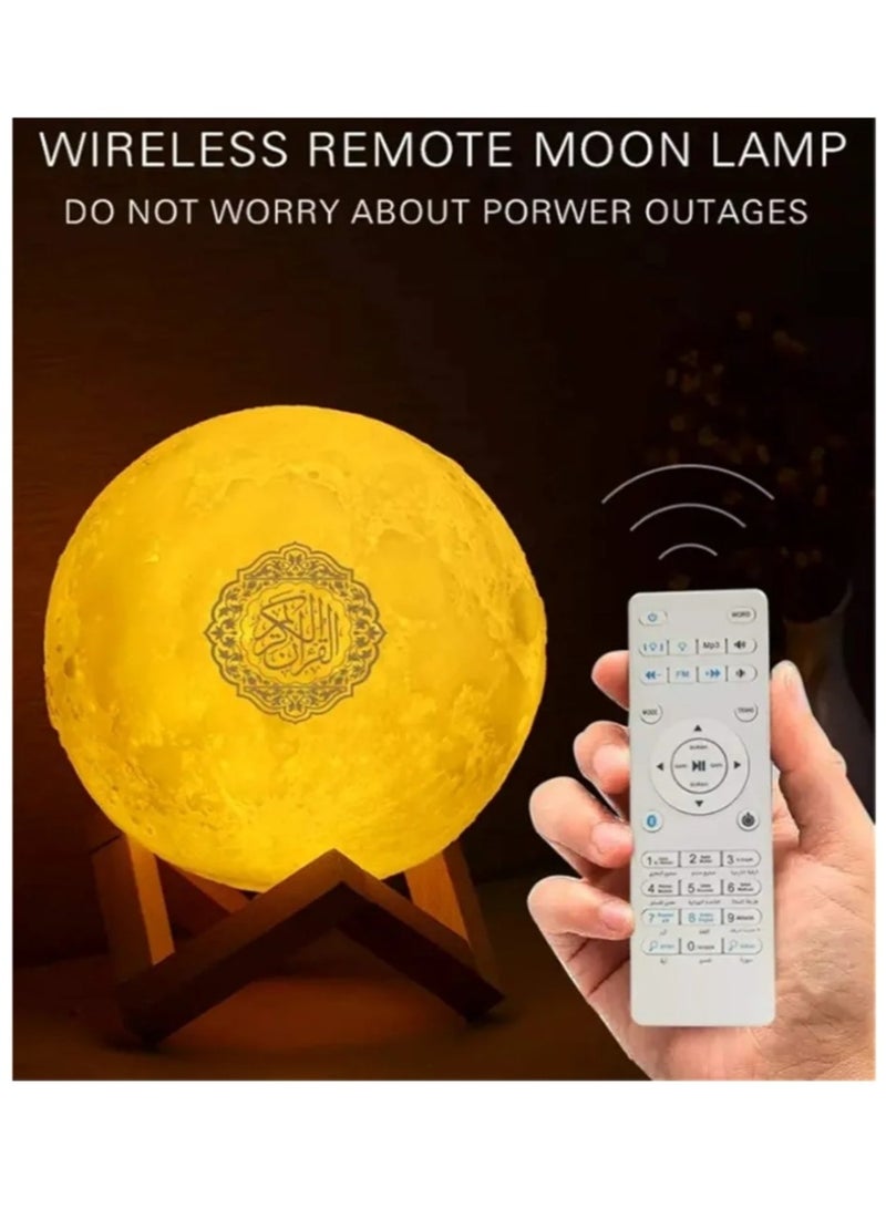 مكبر صوت بلوتوث للقرآن الكريم بجهاز تحكم عن بعد صغير باضاءة LED ليلية ومصباح قمر لاسلكي - Image 3