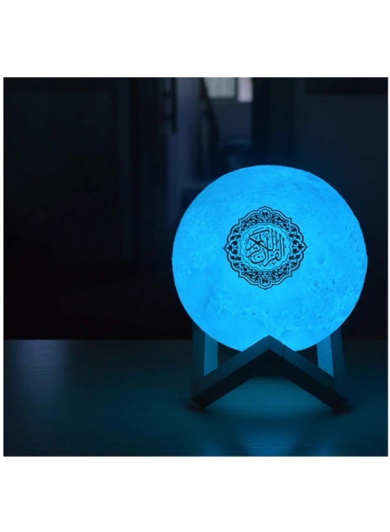 مكبر صوت بلوتوث للقرآن الكريم بجهاز تحكم عن بعد صغير باضاءة LED ليلية ومصباح قمر لاسلكي - Image 4