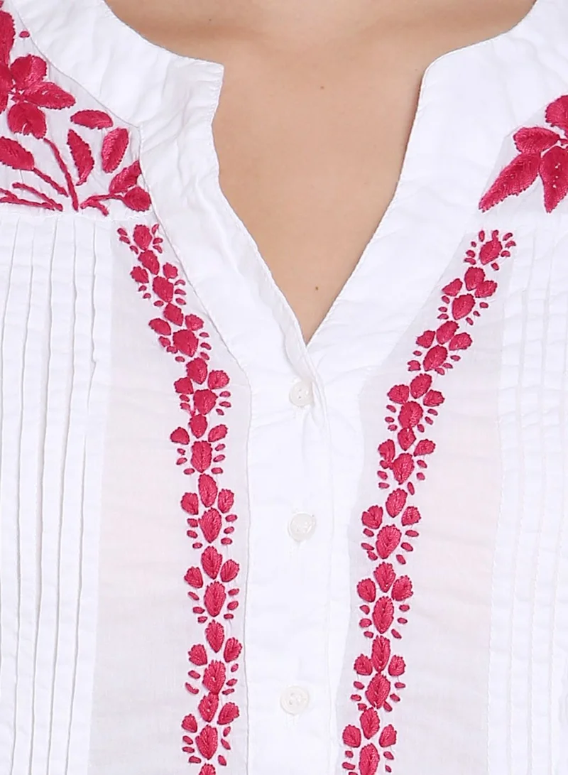 Alaya Hand Embroidered Chikankari Cotton A-Line Tunic-AL1958L