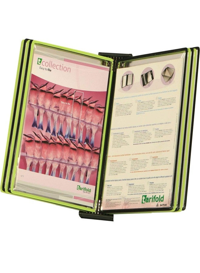 Tarifold Wall Mount Reference System with 10 Double-Sided Green & Black-Framed Display Pockets - 20 Sheet Capacity - Letter-Size (WBL291) - Image 1