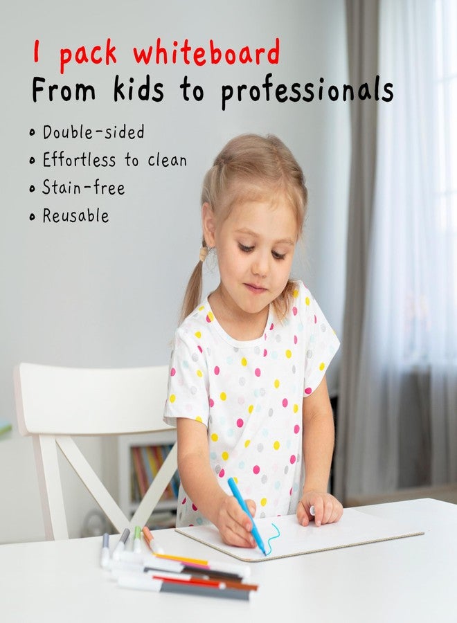 Board Geeks 1 Small Dry Erase Board for Kids - Mini White Board for Students and Teachers - Durable and Portable Individual Whiteboard with Rounded Corners - Double Sided (9x12 Inches) - Image 2