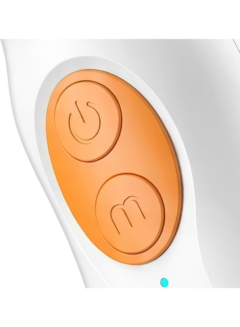 Happy Home Electric Baby Nasal Aspirator with 3 Soft Silicone Tips, USB Rechargeable Nose Suction Cleaner with Transparent Mucus Collection Cup, Gentle Low-Noise Nasal Suction Device, BPA-Free Material, Easy-Clean Portable Infant Nose Aspirator for Home and Travel – White/Orange - Image 4