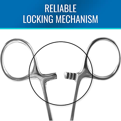 MABIS Kelly Forceps, Medical Forceps, Locking Forceps, Silver, 5.5" - Image 3