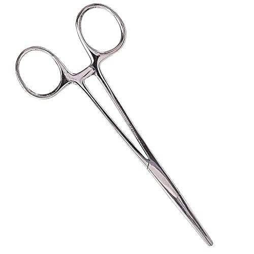 MABIS Kelly Forceps, Medical Forceps, Locking Forceps, Silver, 5.5" - Image 1