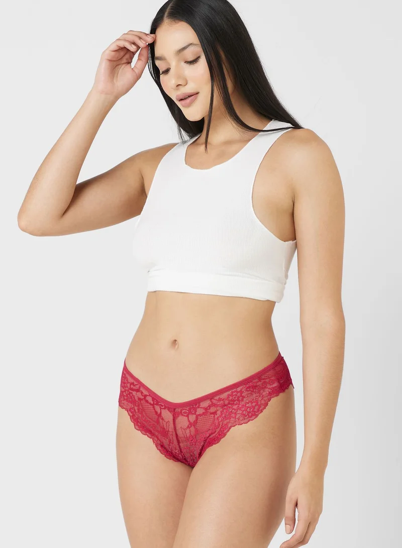 ELLA 3 Pack Lace Cheeky Briefs