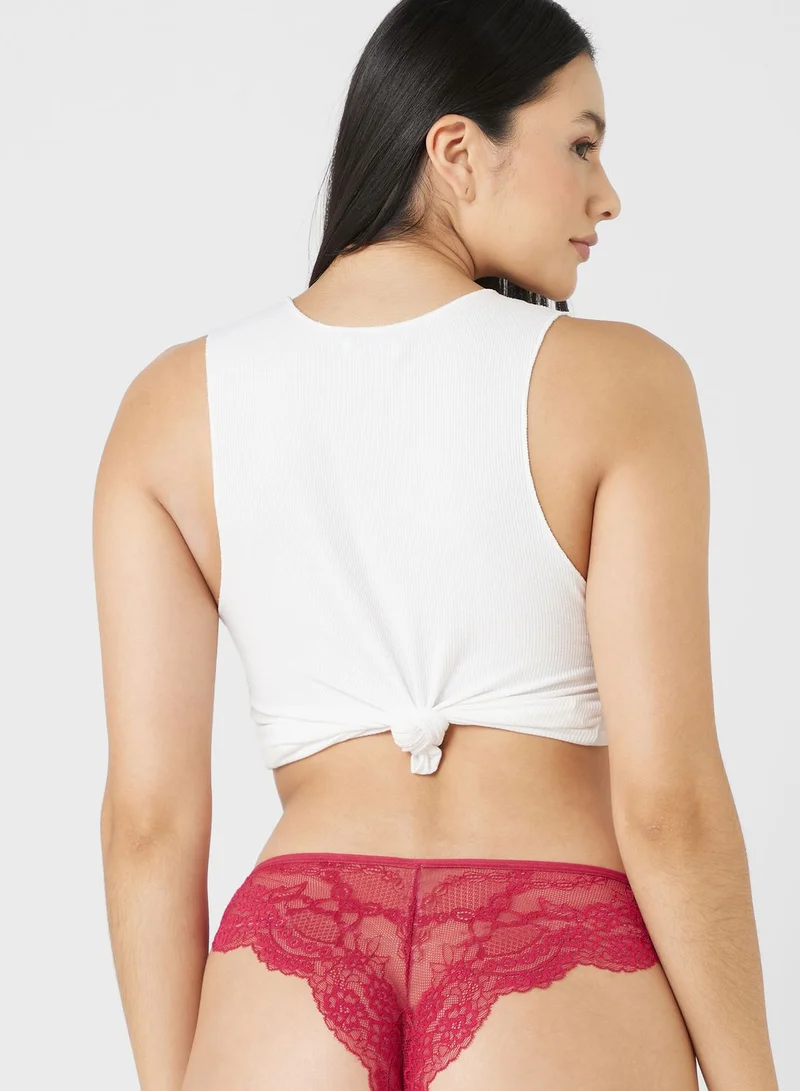 ELLA 3 Pack Lace Cheeky Briefs