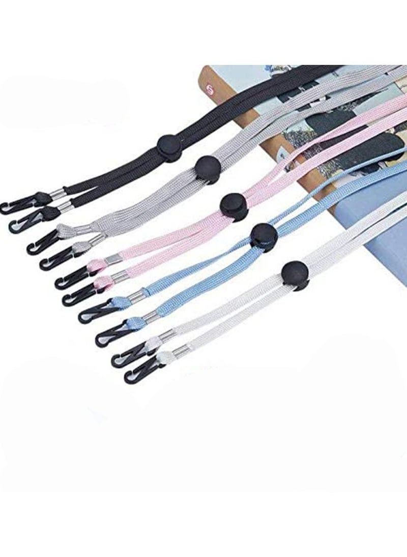 10 Pack Adjustable Length Face Mask Lanyard Holder Comfortable Around Neck Facemask Rest Strap for Earloop Easy On and Off Lanyards