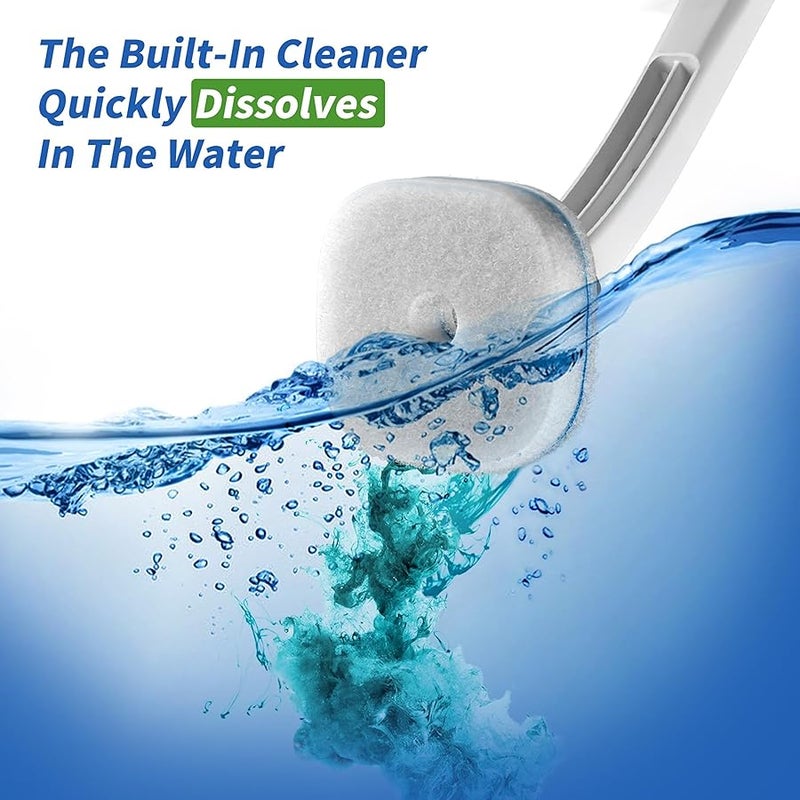 oshang Disposable Toilet Brush - Toilet Bowl Cleaner, Toilet Cleaning Supplies, Toilet Brush with Holder, 14 Refills for Deep Cleaning and Hygienic Bathroom Maintenance - Image 3