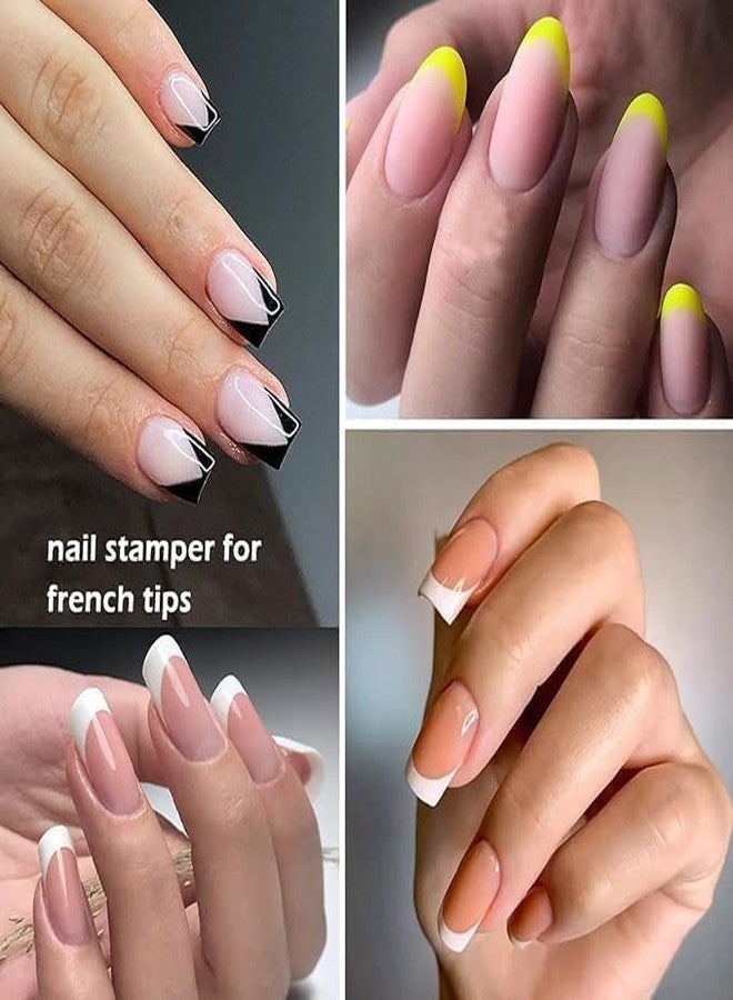 AERROW QUICK طابع أظافر ARROW QUICK مع طابعات أظافر فرنسية من السيليكون، رأس ختم أظافر مع غطاء، مكشطة كبيرة، طابع طلاء أظافر سيليكوني لطباعة فن الأظافر للبنات - Image 3