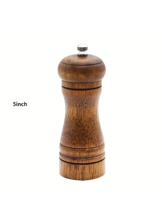 8 Inch Vintage Oak Manual Pepper Grinder For Black Peppercorn Sea Salt And Sichuan Pepper - Image 5