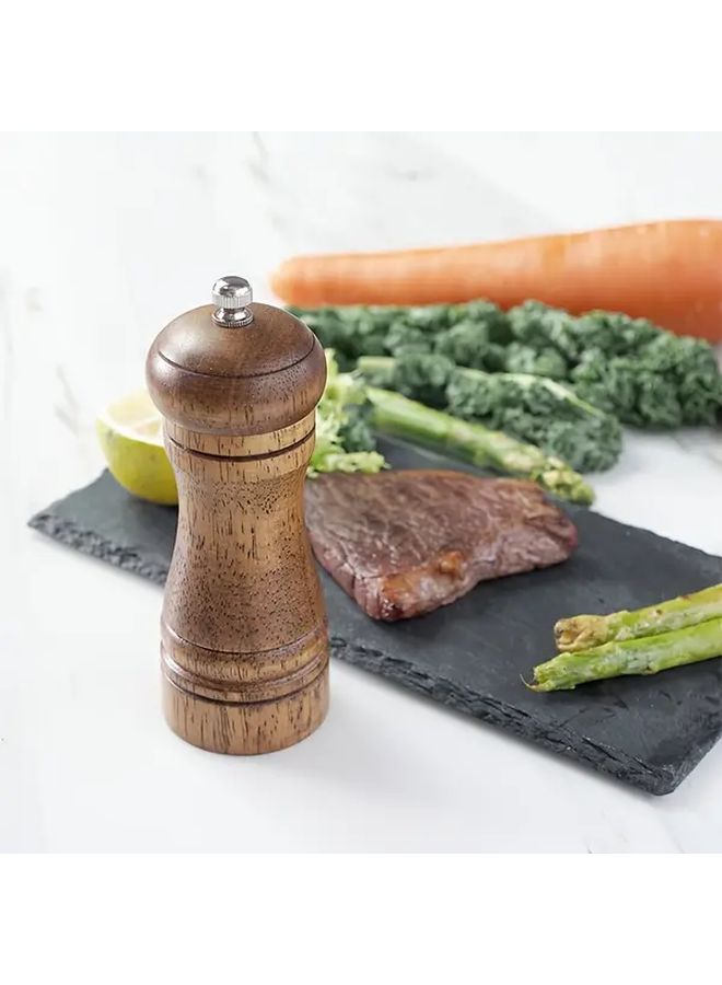8 Inch Vintage Oak Manual Pepper Grinder For Black Peppercorn Sea Salt And Sichuan Pepper - Image 4