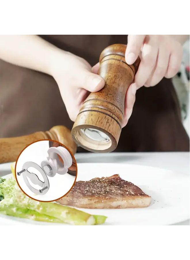 8 Inch Vintage Oak Manual Pepper Grinder For Black Peppercorn Sea Salt And Sichuan Pepper - Image 1