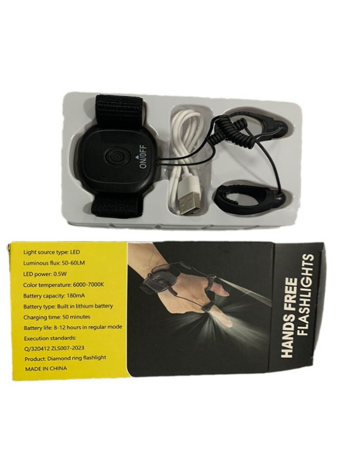 Multifunctional Outdoor LED Fishing Finger Light Repair Night Fishing Hiking Ride Patrol Camping Light Glove Light-Color:Rechargeable Color Box Packaging  - Image 1