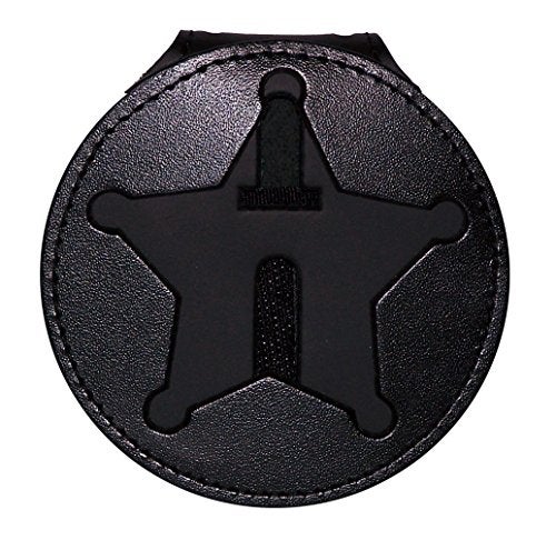 Perfect Fit Shield Wallets Florida Sheriff Five-Point Star Badge Holder (Black, Cutout PF185, 2.7 inches Tall) - Image 1