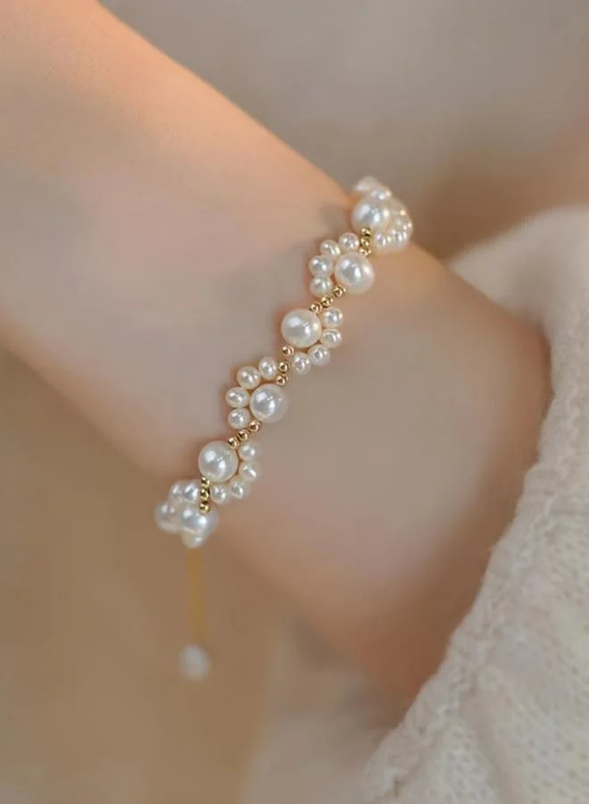 تايك تو سوار يد بحلية مخلب القطة من اللؤلؤ الصناعي