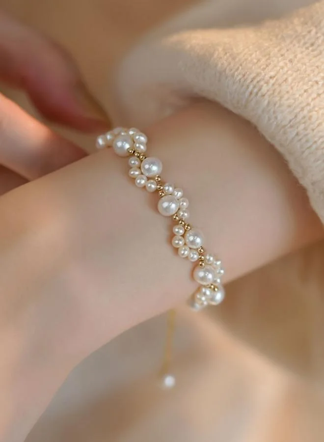 تايك تو سوار يد بحلية مخلب القطة من اللؤلؤ الصناعي