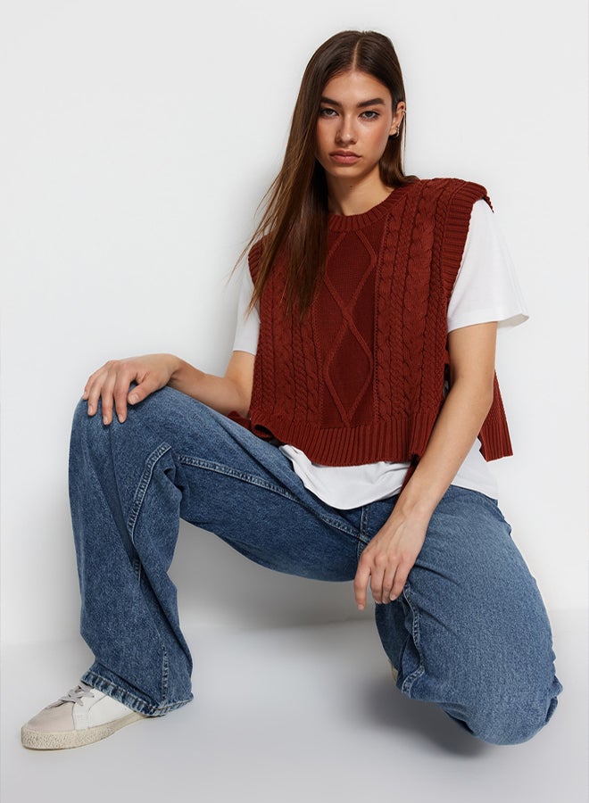 trendyol Tile Crop Knitwear Sweater TWOAW22SV0058 - Image 1