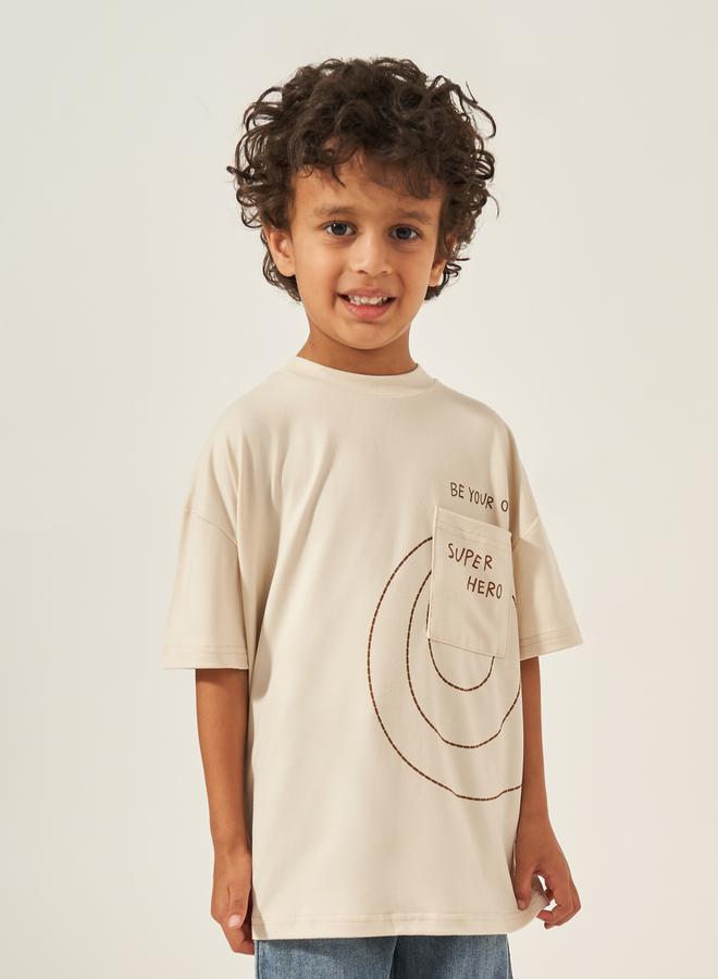 Styli Oversized Placement Printed T-Shirt with Pocket - Image 1