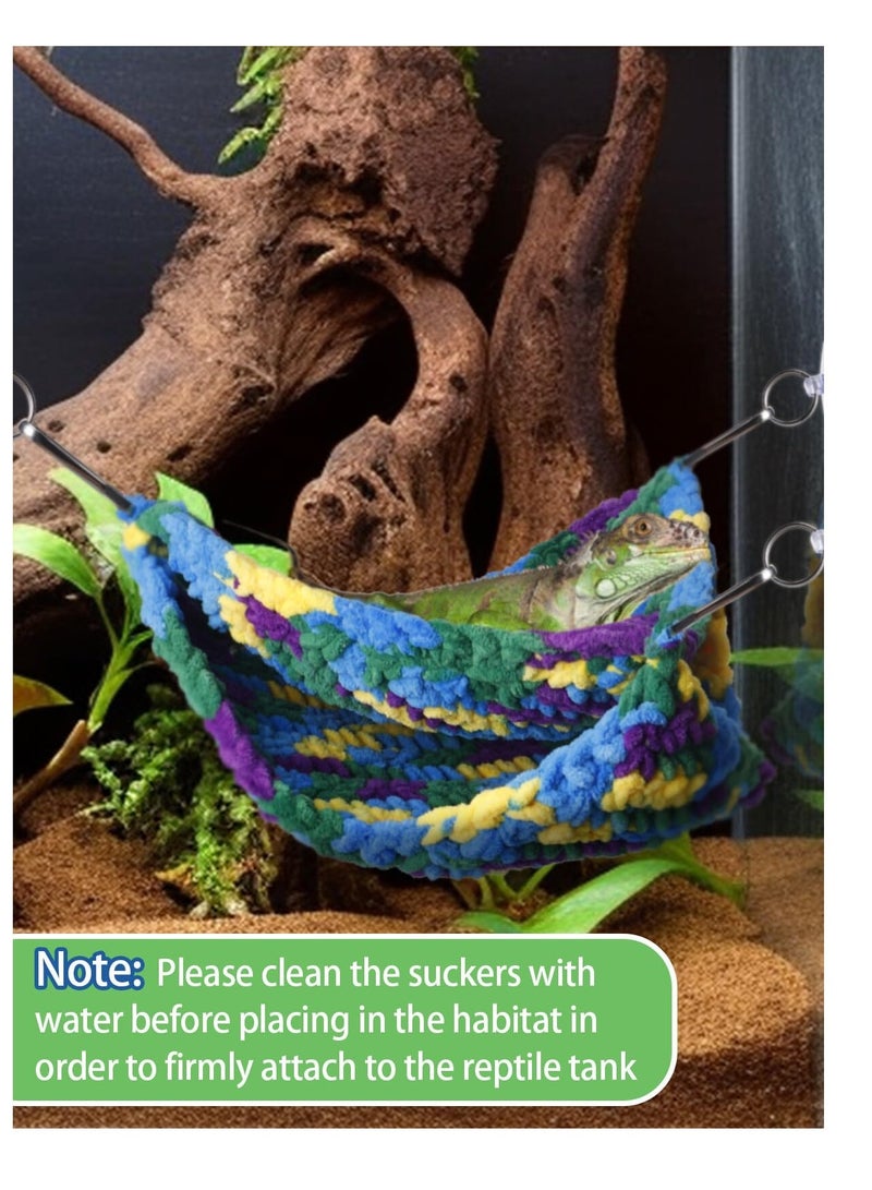 Excefore أرجوحة الزواحف، أرجوحة زواحف ناعمة ذات طبقتين، مع أكواب شفط قوية وخطاطيف، للزواحف الصغيرة، الجيكو، الحرباء، والسحالي - Image 5