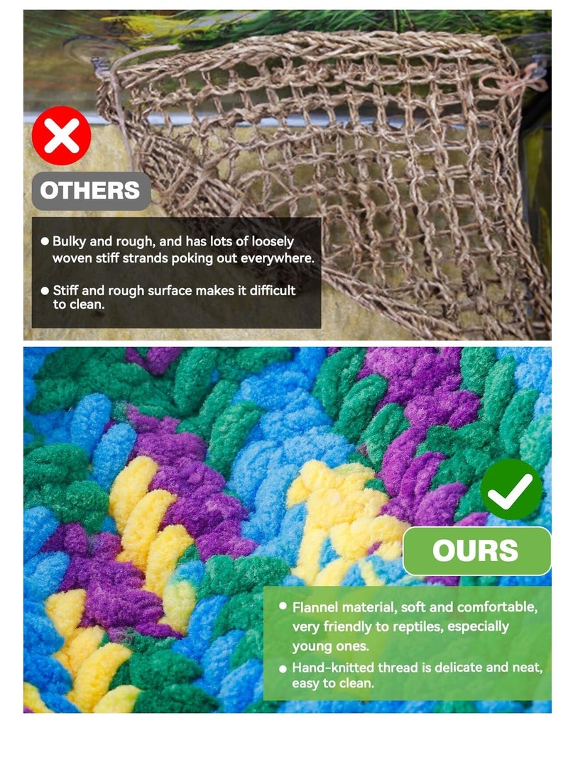 Excefore أرجوحة الزواحف، أرجوحة زواحف ناعمة ذات طبقتين، مع أكواب شفط قوية وخطاطيف، للزواحف الصغيرة، الجيكو، الحرباء، والسحالي - Image 2