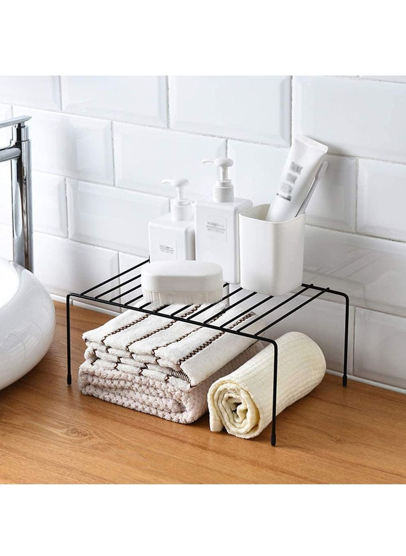 Large Expandable Kitchen Counter Shelf Storage Racks and Holders Black (27.5-53)x24x13.5cm