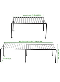HomarKet Large Expandable Kitchen Counter Shelf Storage Racks and Holders Black (27.5-53)x24x13.5cm  - Image 5