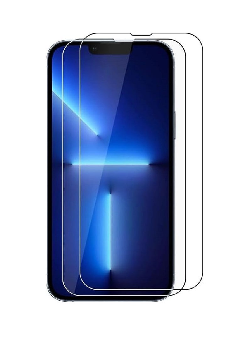 Super 2 Pieces Tempered Glass Screen Protector Clear Designed For iPhone 13 Pro Max Full Screen Coverage And Bubble Free - Image 1