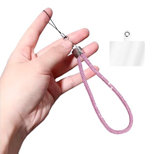 GadgetBite Small Diamond Charm Phone Lanyard: Stylish Cross-Body Mobile Holder Strap, Hands-Free Neck Chain Accessory, Ideal for iPhone & Most Smartphones with Charms for Phone Cases - Rose Pink - Image 1