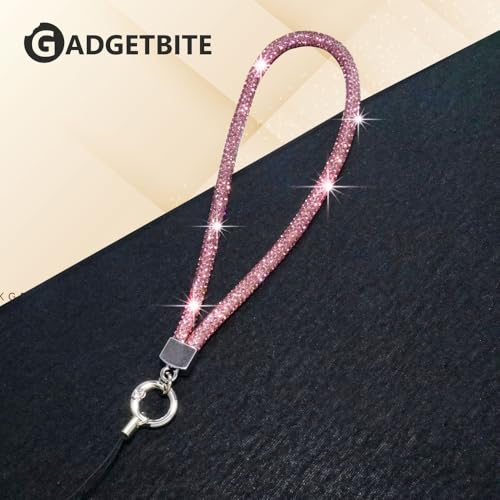GadgetBite Small Diamond Charm Phone Lanyard: Stylish Cross-Body Mobile Holder Strap, Hands-Free Neck Chain Accessory, Ideal for iPhone & Most Smartphones with Charms for Phone Cases - Rose Pink - Image 2