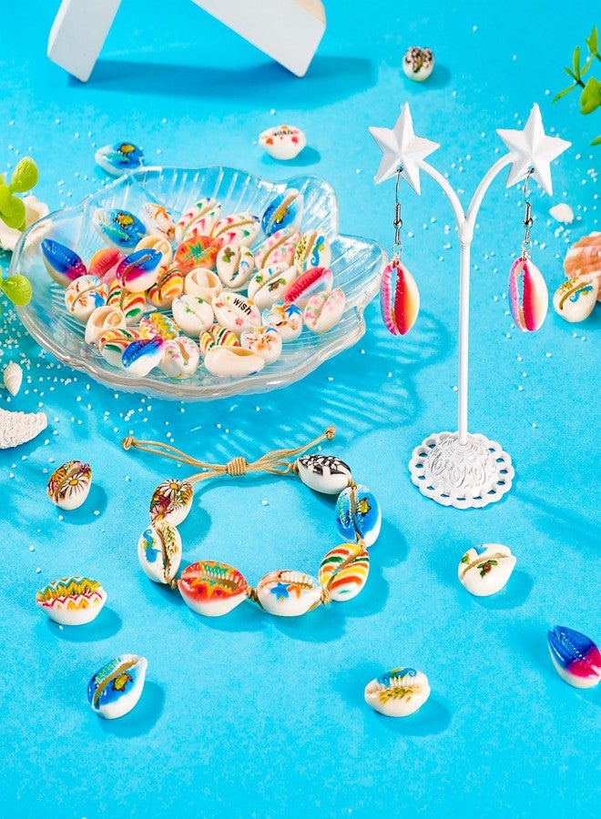 BB Beadthoven Beadthoven 56pcs Cowrie Shells for Crafts - 14 Colors Natural Seashells Beads for Jewelry Making, Summer Beach Sea Shells for Necklace Bracelets, Fish Tank Party Decorations - Image 3