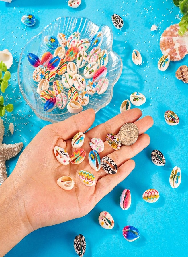 BB Beadthoven Beadthoven 56pcs Cowrie Shells for Crafts - 14 Colors Natural Seashells Beads for Jewelry Making, Summer Beach Sea Shells for Necklace Bracelets, Fish Tank Party Decorations - Image 4