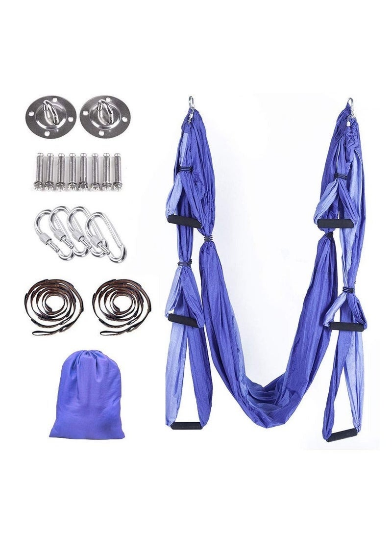 Arabest Yoga Hammock - Aerial Yoga Swing Set, Yoga Trapeze Inversion Exercises with Extension Straps and Ceiling Anchors, Hanging Aerial Hammock for Fitness, Dance, Yoga, Gymnastics - Image 1