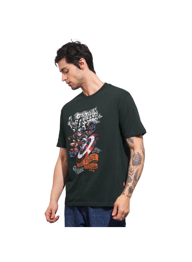 Being Human تي شيرت رجالي أخضر داكن بياقة دائرية وأكمام قصيرة - Image 2