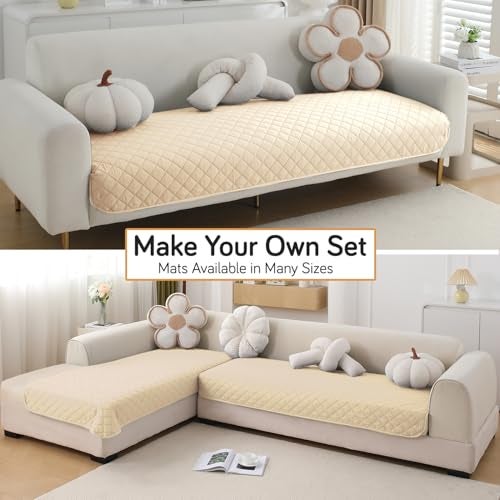 HOKIPO Polyester Blend Waterproof Quilted Mats | Make Your Own Sofa Mat Set | Many Size Options - 1 Pc Length 60cm, Light Grey (AR-5261-LGRY) - Image 4