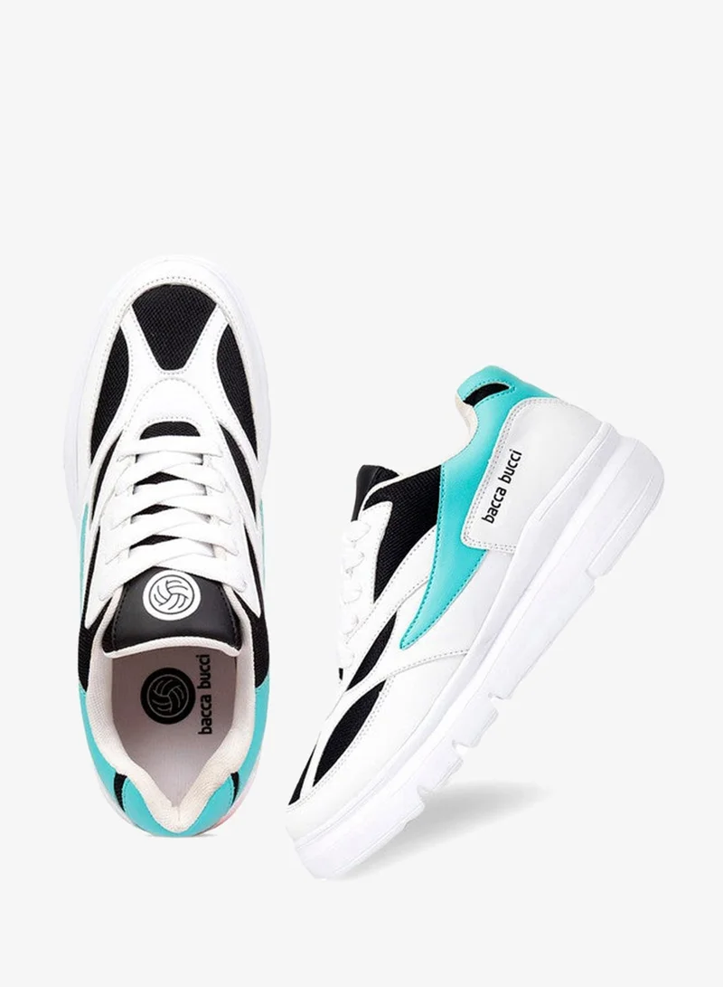 Bacca Bucci Green Urban Retro Blocked Fashion Sneakers for Men | Best Price UAE