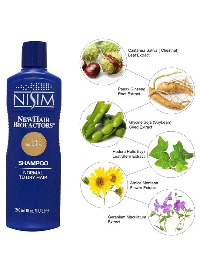 Nisim NISIM - NewHair BioFactors Shampoo for Normal to Dry Hair - Deep Cleaning Shampoo That Controls Excessive Hair Loss ( 8 Ounces / 240 Milliliters ) - Image 4