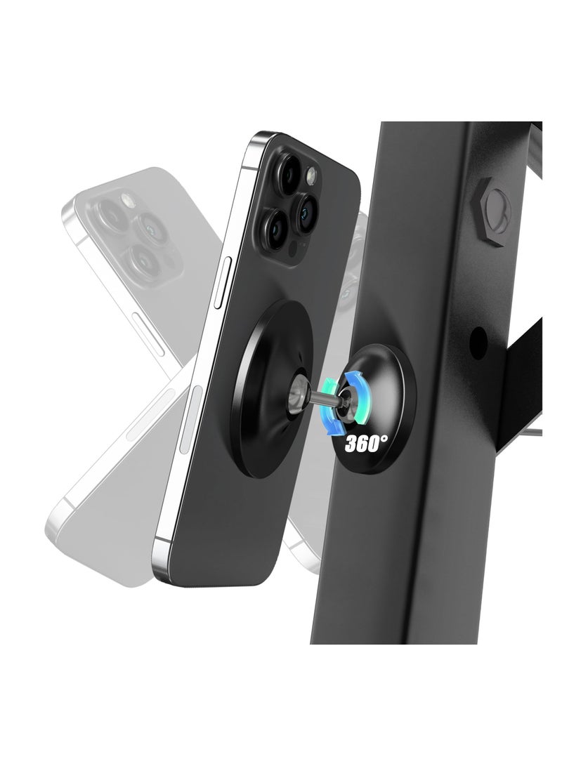 SYOSI Car Magnetic Phone Mount Holder for MagSafe, 360° Rotation Magnetic Phone Holder for Car Dashboard, Gym, Easily and Firmly Attaches to Metal Surface for Any Phones for Videos and Selfies (Black) - Image 1